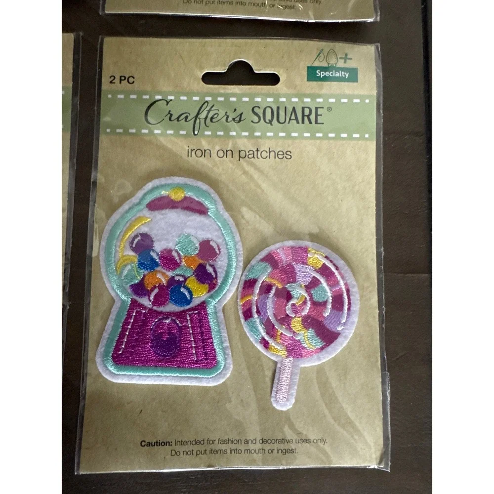 Crafter's Square Candy Iron On Patches 5 Pack Gumball Machine Lollipop Bulk NEW
